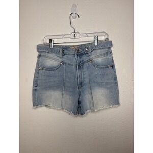 Juicy Couture Womens Light Wash High Rise Raw Hem Denim Shorts Size‎ 30